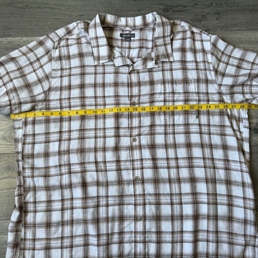 Eddie Bauer Men's Casual Plaid Short Sleeve Button Down Shirt - Size 2XL - Picture 4 of 5